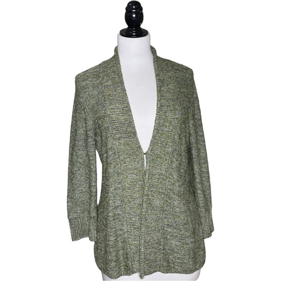 Classiques Entier Sweaters - Classiques Entier Atelier Cotton Blend Slight Metallic Green Knit Cardigan M